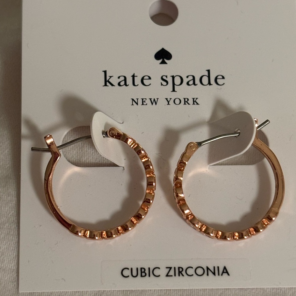 Kate Spade Gold Hoop Earrings with Cubic Zirconia